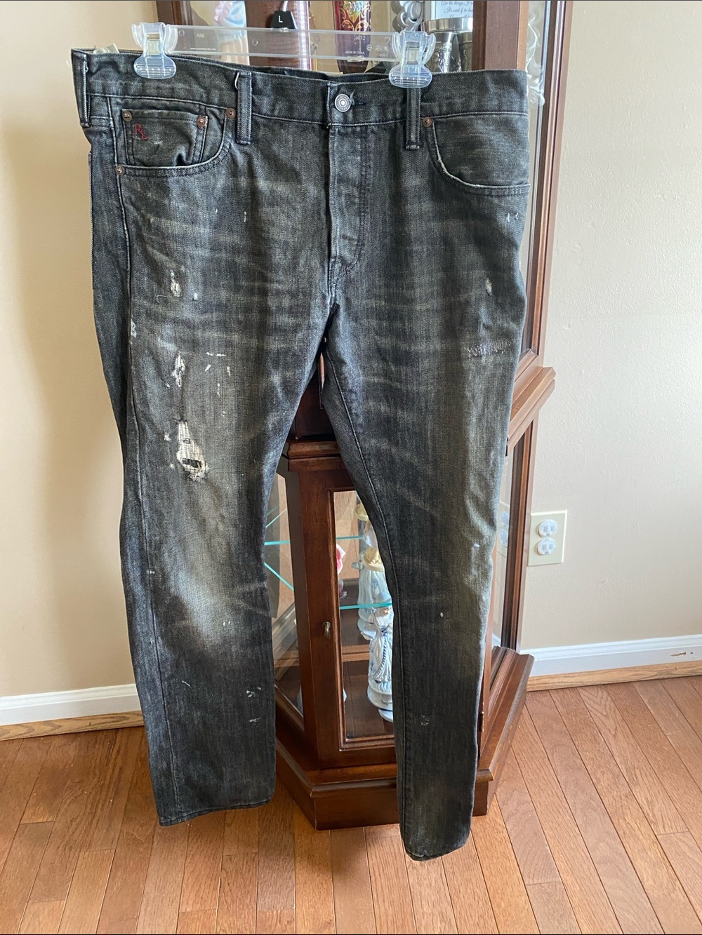 #4. Polo by Ralph Lauren Black Slim Straight Jeans with Distressed .34X32